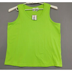 The Body Co. Athletic Activewear Tank Top Womens XL Green 100% Cotton Sleeveless